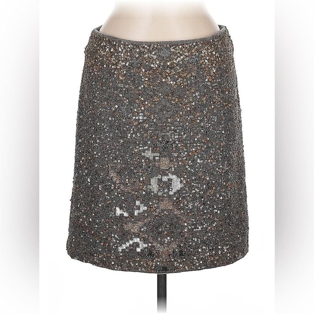$298 Anthropologie MOULINETTE SOEURS wool Beaded Felt Pencil Skirt Size 6 - Picture 5 of 7